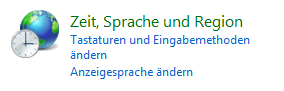 Menüpunkt Zeit, Sprache und Region in Vista-Systemsteuerung