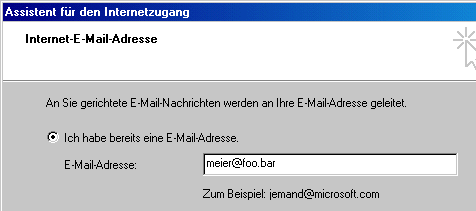 Outlook Express einrichten: Mail-Adresse eingeben
