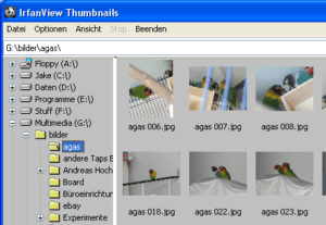 Thumbnail-Ansicht mit Irfan View Thumbnail-Ansicht mit Irfan View