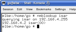 Mit nmblookup die IP eines Computers herausfinden
