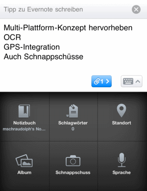 Evernote auf iPhone Evernote auf iPhone