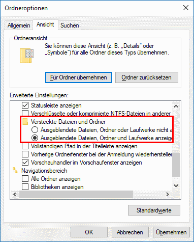 Versteckte Dateien Und Ordner Anzeigen Windows Vista