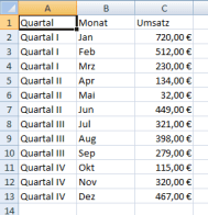 Excel: Zwischensummen