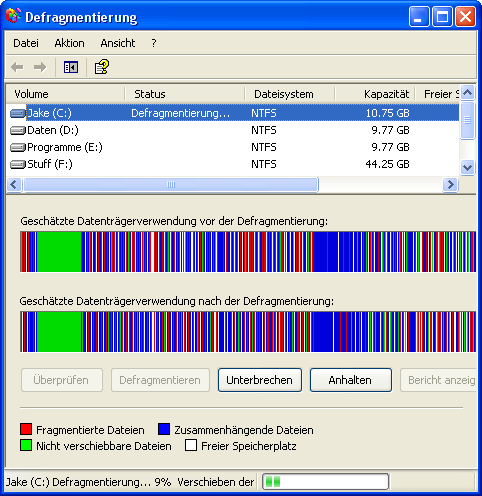 Festplatte defragmentieren in Windows
