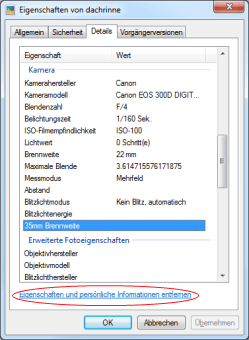 EXIF-Daten in Windows