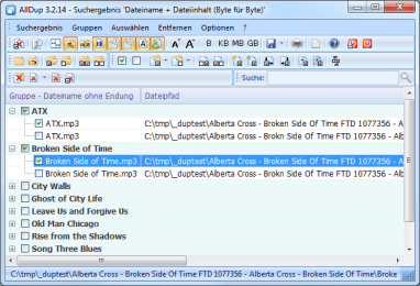 Alldup Liste der Duplikat