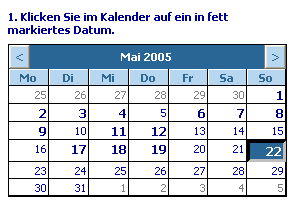Systemwiederherstellung: Datum auswählen