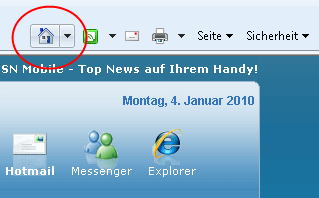 Symbolleiste des Internet Explorer 8 Symbolleiste des Internet Explorer 8