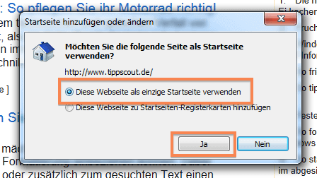 Startseite hinzufügen Startseite hinzufügen