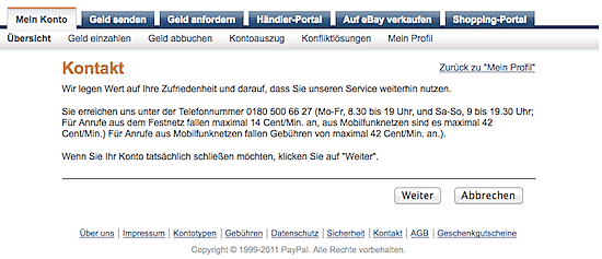 Abfragen in Paypal vor der Kontoschliessung Abfragen in Paypal vor der Kontoschliessung