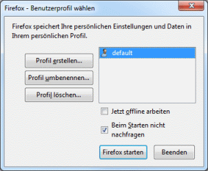 Firefox Profilmanager Firefox Profilmanager