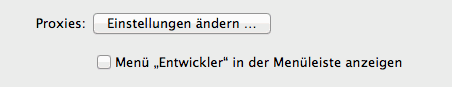 Einstellungen Menü mit Entwickler-Option Einstellungen Menü mit Entwickler-Option