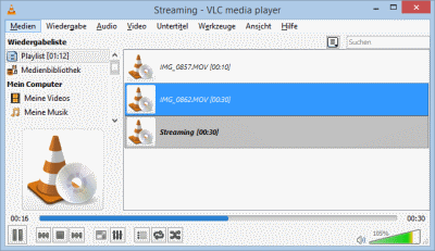 VLC Konvertierung läuft VLC Konvertierung läuft