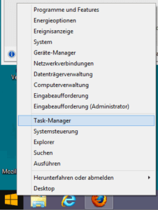 Task-Manager aus dem Startmenü heraus starten Task-Manager aus dem Startmenü heraus starten