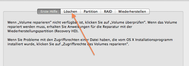 3. Auf L?schen klicken