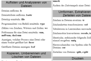 Linux Spickzettel Linux Spickzettel