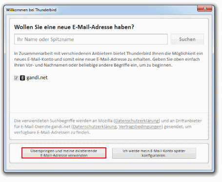 Thunderbird keine neue Adresse generieren Thunderbird keine neue Adresse generieren