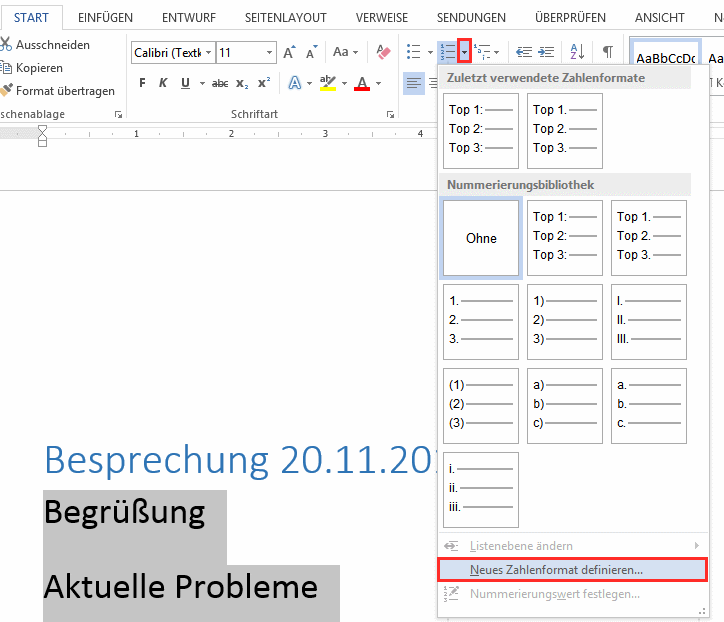 Html Zahlenformat | word listen individuell nummerieren Html Zahlenformat | word listen individuell nummerieren