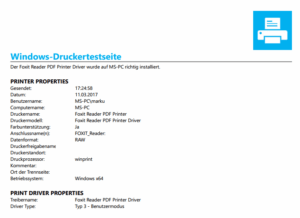 Druckertestseite