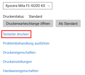 Testseite drucken
