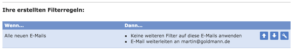 Selbst erstellte Filterregeln
