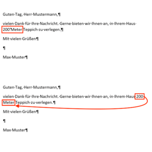 Geschütztes Leerzeichen einfügen in Word