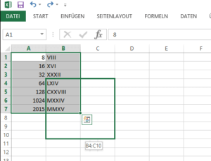 Zellen und Bereiche in Excel per Maus verschieben