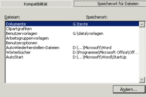 Speicherort für Dateien in Winword Speicherort für Dateien in Winword