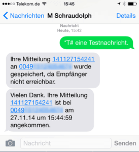 SMS-Empfangsbestätigung bei T-Online