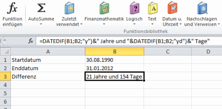 Excel: Datumsdifferenz berechnen | Tippscout.de