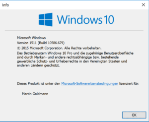 So sieht winver die Windows-Version 10