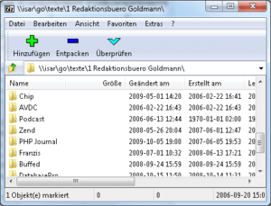 7-Zip Programmfenster