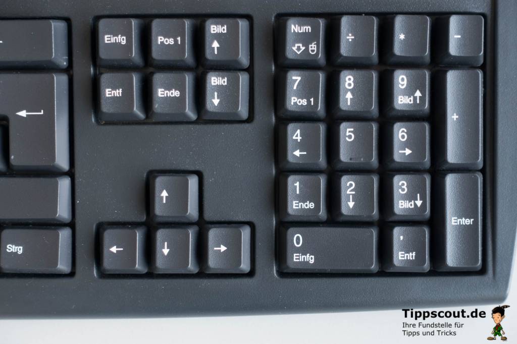 Der Numerische Ziffernblock einer PC Tastatur