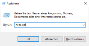 Start Ausführen ncpa.cpl