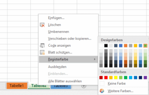 Excel Register färben