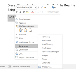 Klicken Sie einen Begriff mit der rechten Maustaste an, um Synonyme zu erhalten.