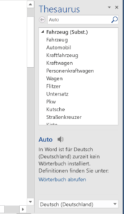 Im Thesaurus dürfen Sie beliebige Begriffe nachschlagen.