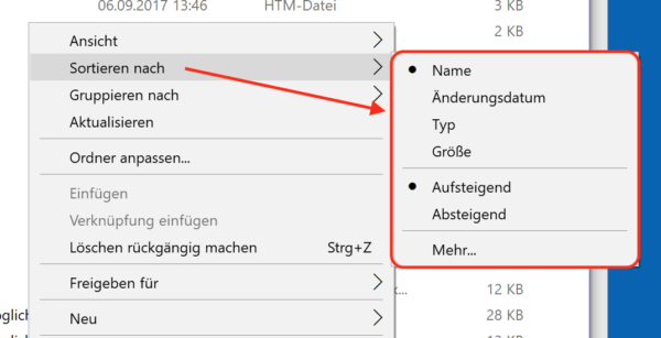 Bilder Im Ordner Frei Sortieren Windows 10 Dateien sortieren in Windows