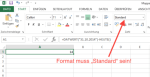 Tage bis zu einem Datum zählen