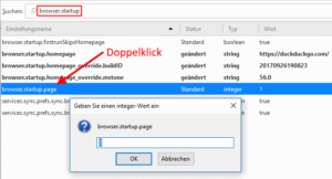 Firefox - Sitzungswiederherstellung einstellen