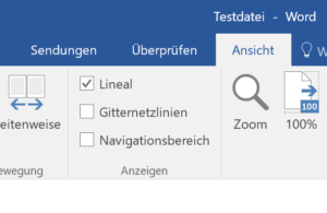 Word Lineal einschalten