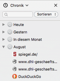 Firefox Chronik in der Sidebar