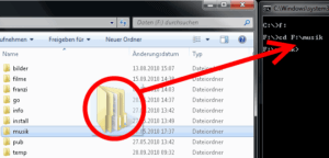 Ordner wird in die Windows-Kommandzeile gezogen Ordner wird in die Windows-Kommandzeile gezogen