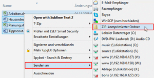 Senden an ZIP