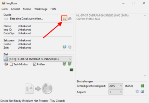 Imgburn Datei auswählen