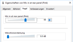 Mikrofonpegel einstellen