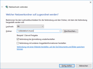 Netzlaufwerk verbinden
