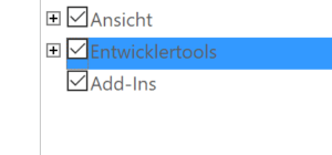 Entwicklertools aktivieren in Word