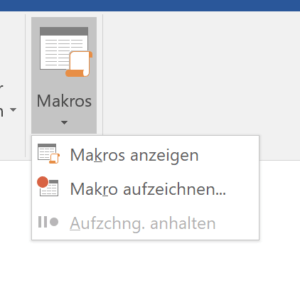 Makros anzeigen in Word