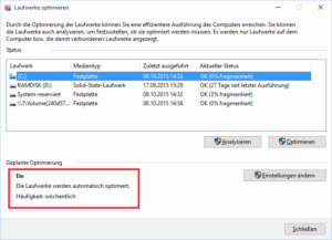 Festplatte defragmentieren in Windows